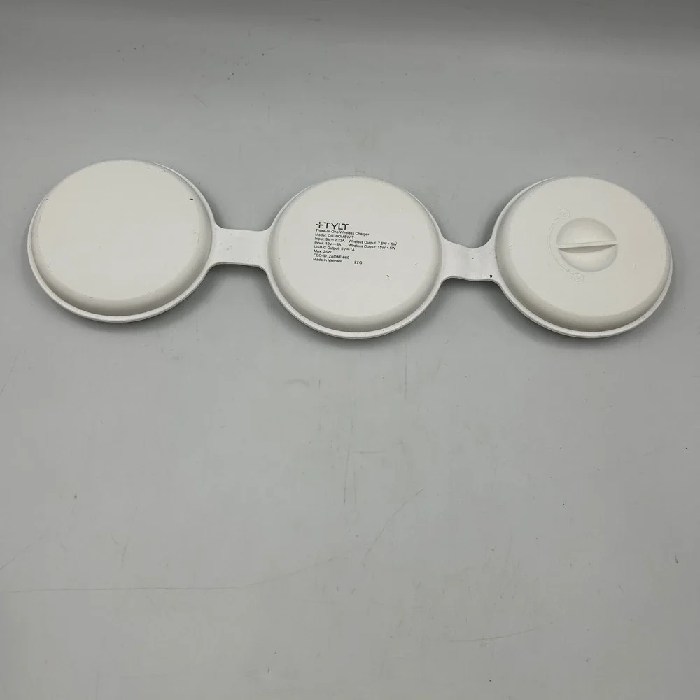 TYLT Folio Trio Wireless Charger White 3-in-1 MagSafe Travel